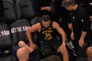 尾椎骨吗？库里暂停期间坐下突然弹起&一瘸一拐走开 表情非常痛苦