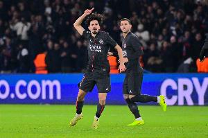 梅开二度！维蒂尼亚巴黎生涯正式比赛首次单场打进2球