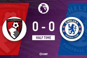 半场-切尔西暂0-0伯恩茅斯 塞梅尼奥进球被吹德拉普伤退