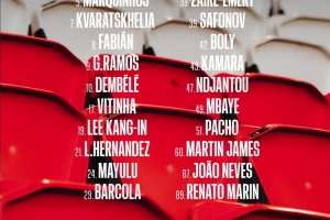 巴黎对阵雷恩大名单：登贝莱、K77领衔，贝拉尔多、扎巴尔尼缺席