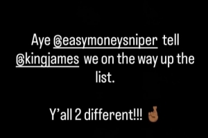 现役得分榜前三的互动！哈登：KD和詹姆斯与众不同 老詹INS转发！