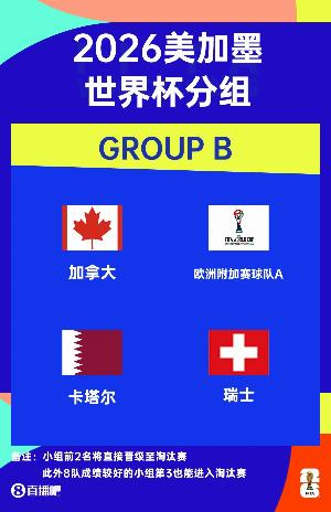 世界杯B组赛程：瑞士6月25日3:00对加拿大，14日3:00对卡塔尔