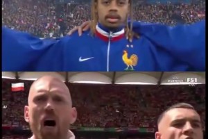 国外网友：法国队和波兰队唱国歌，你注意到了什么？